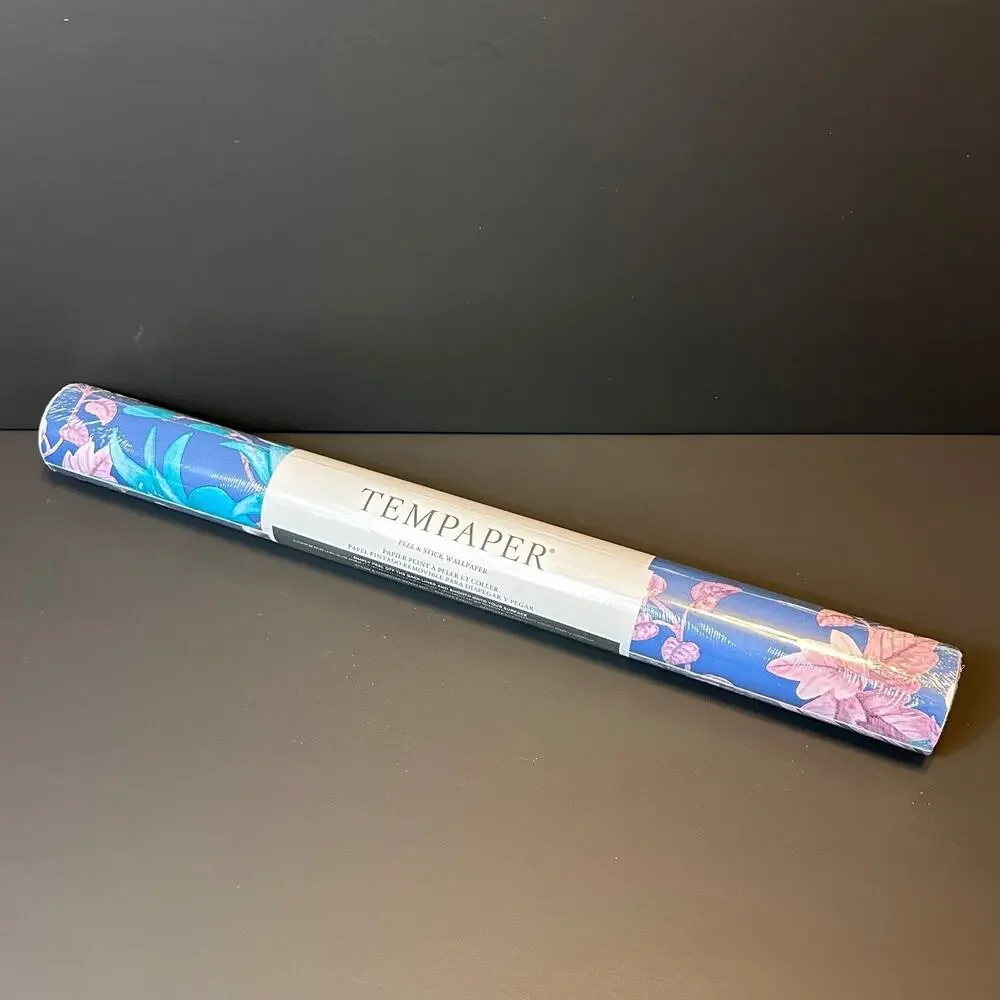 Wallpaper Tempaper Birds of Paradise Blue Paradise Peel Stick Double Roll 56sqft